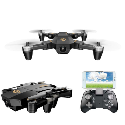 VISUO XS809 Mini WIFI FPV Foldable Drone With 2MP Wide Angle HD Camera Altitude Hold RC Quadcopter with LED Light VS XS809HW